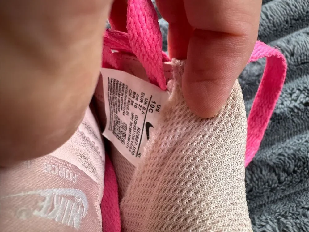 Nike Girls Air Force 1 Barbie Edition Pink Sneakers Size 12